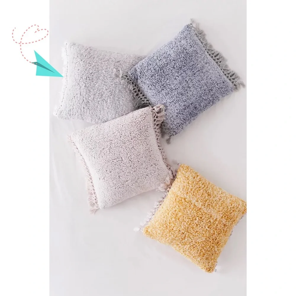 Urban Outfitters Cara Amped Fleece Fringed Throw Pillow - Picture 5 of 6